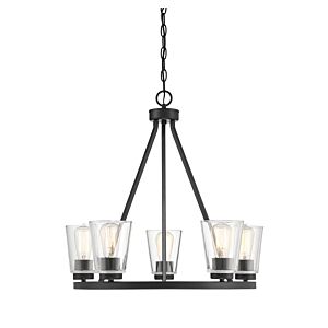 Calhoun Five Light Chandelier in Matte Black by Savoy House