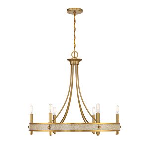 Camden Six Light Chandelier in Warm Brass by Savoy House