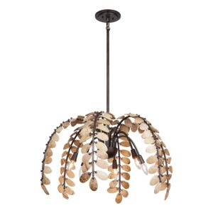 Grecian Six Light Chandelier in Champagne Mistith Coconut Shell by Savoy House