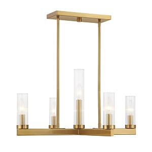 Carina Five Light Chandelier in Warm Brass by Savoy House