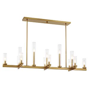 Carina 13 Light Linear Chandelier in Warm Brass by Savoy House