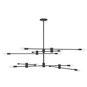 Lyrique 12-Light Chandelier in Matte Black