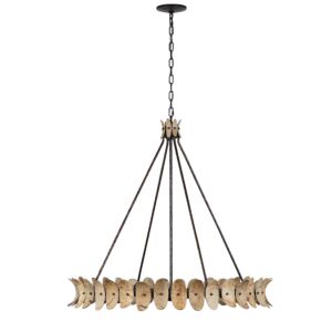 Monarch Eight Light Chandelier in Champagne Mistith Coconut Shell by Savoy House