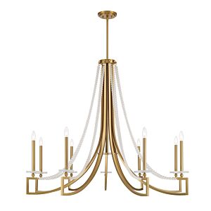 Helen Nine Light Chandelier in Warm Brass by Savoy House