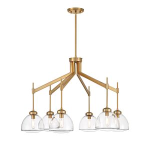 Corbin Six Light Chandelier in Warm Brass by Savoy House