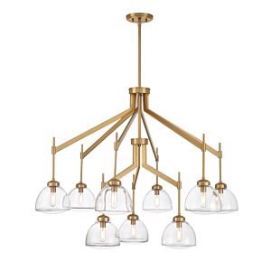 Corbin Nine Light Chandelier in Warm Brass by Savoy House