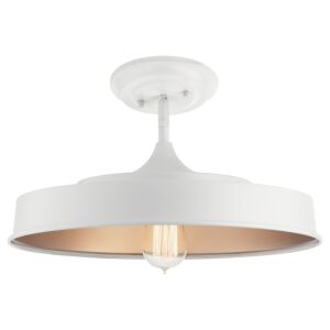 Elias 1-Light Semi-Flush Mount in White