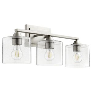 Dakota Three Light Vanity in Satin Nickel by Quorum International