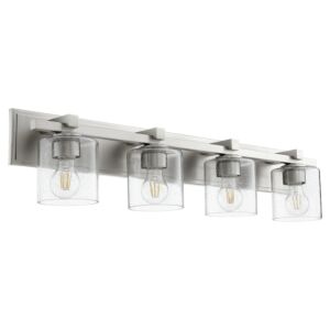 5369 Vanities Four Light Vanity in Satin Nickel  Clear Seeded by Quorum International