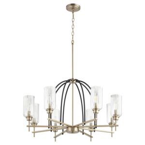 Espy 8-Light Chandelier in Textured Black w with Aged Brass