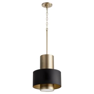 Cylinder Drum Pendants 1-Light Pendant in Textured Black