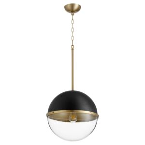 Sphere Pendants One Light Pendant in Textured Black  Aged Brass by Quorum International