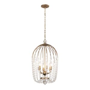 Voliere Six Light Pendant in Havana Gold by Varaluz