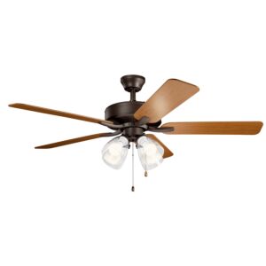 Basics Pro Premier 4-Light 52" Hanging Ceiling Fan in Satin Natural Bronze