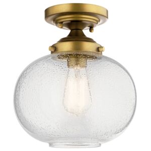 Avery 1-Light Semi-Flush Mount in Natural Brass