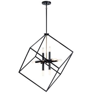 Cartone 8-Light Chandelier in Black