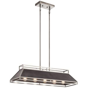 Grendel 5-Light Linear Chandelier in Classic Pewter