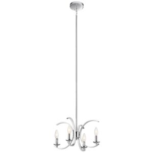 Cassadee 4-Light Pendant with Semi-Flush Mount in Chrome