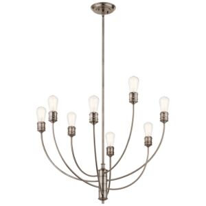 Hatton Eight Light Chandelier in Classic Pewter by Kichler