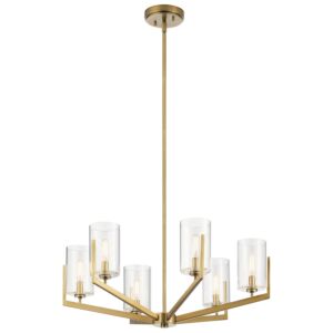 Nye Six Light Chandelier in Brushed Natural Brass by Kichler