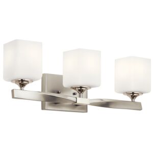 Marette 3-Light Bathroom Vanity Light in Brushed Nickel