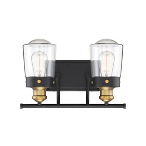 Macauley Two Light Bath Bar in Vintage Blackith Warm Brass by Savoy House