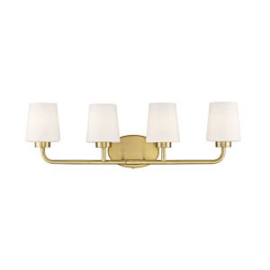 Capra Four Light Bath Bar in Warm Brass by Savoy House