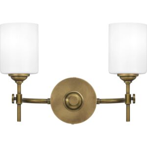 Aria Two Light Bath in Weathered Brass by Quoizel