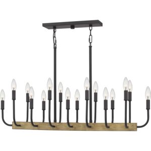 Coda 16 Light Island Chandelier in Matte Black by Quoizel