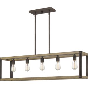 Finn 5-Light Island Chandelier in Rustic Black