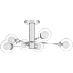 Spellbound Six Light Semi Flush Mount in Polished Chrome by Quoizel