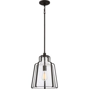 Haverford One Light Pendant in Rustic Black by Quoizel