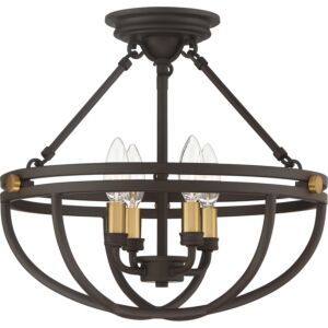 Sergeant 4-Light Semi-Flush Mount in Western Bronze