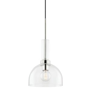 Tabitha One Light Pendant in Polished Nickel by Mitzi