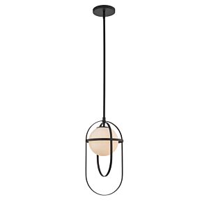 Lennox One Light Mini Pendant in Matte Black by Kalco