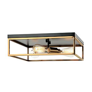 Clarke 3-Light Ceiling Mount in Black & Aged Gold Brass