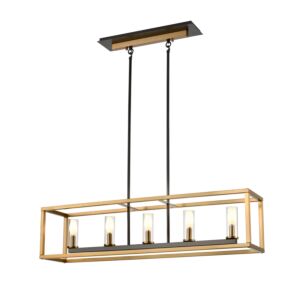 Sambre 5-Light Linear Pendant in Multiple Finishes and Brass and Graphite