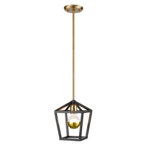 Cabot Trail 1-Light Mini-Pendant in Brass and Graphite