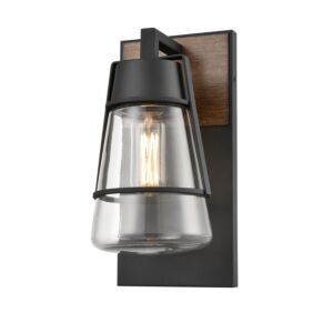 Lake Of The Woods Outdoor 1-Light Wall Sconce in Black and Ironwood