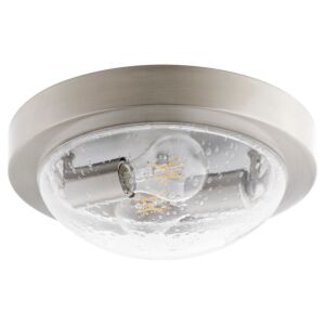 3502 Contempo Ceiling Mounts 2-Light Ceiling Mount in Satin Nickel w with Clear/Seeded