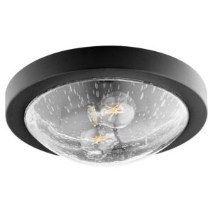 3502 Contempo Ceiling Mounts Two Light Ceiling Mount in Textured Black  Clear Seeded by Quorum International