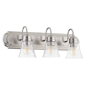 5094 Vanities 3-Light Bathroom Vanity Light in Satin Nickel w with Clear/Seeded