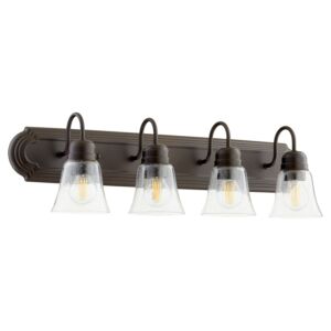 5094 Vanities 4-Light Bathroom Vanity Light in Oiled Bronze w with Clear/Seeded