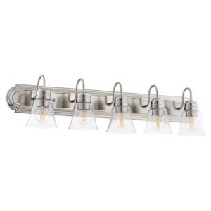 5094 Vanities 5-Light Bathroom Vanity Light in Satin Nickel w with Clear/Seeded