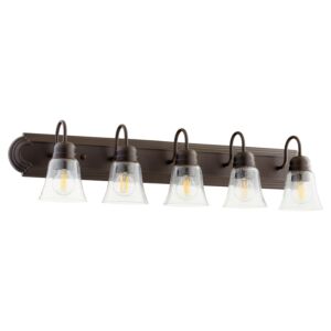 5094 Vanities 5-Light Bathroom Vanity Light in Oiled Bronze w with Clear/Seeded