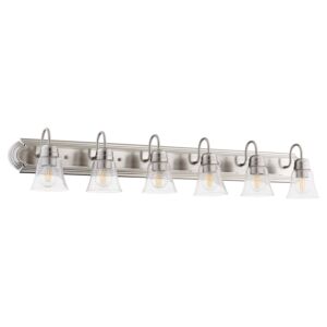 5094 Vanities 6-Light Bathroom Vanity Light in Satin Nickel w with Clear/Seeded