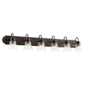 5094 Vanities 6-Light Bathroom Vanity Light in Oiled Bronze w with Clear/Seeded