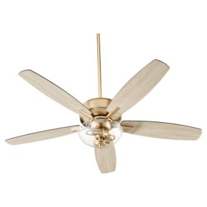 Breeze 2-Light 52" Hanging Ceiling Fan in Aged Brass