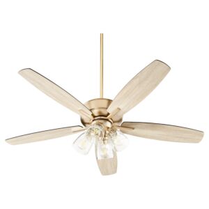 Breeze 4-Light 52" Hanging Ceiling Fan in Aged Brass