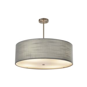 Textile 6-Light Drum Pendant in Pewter, Nickel, Silver